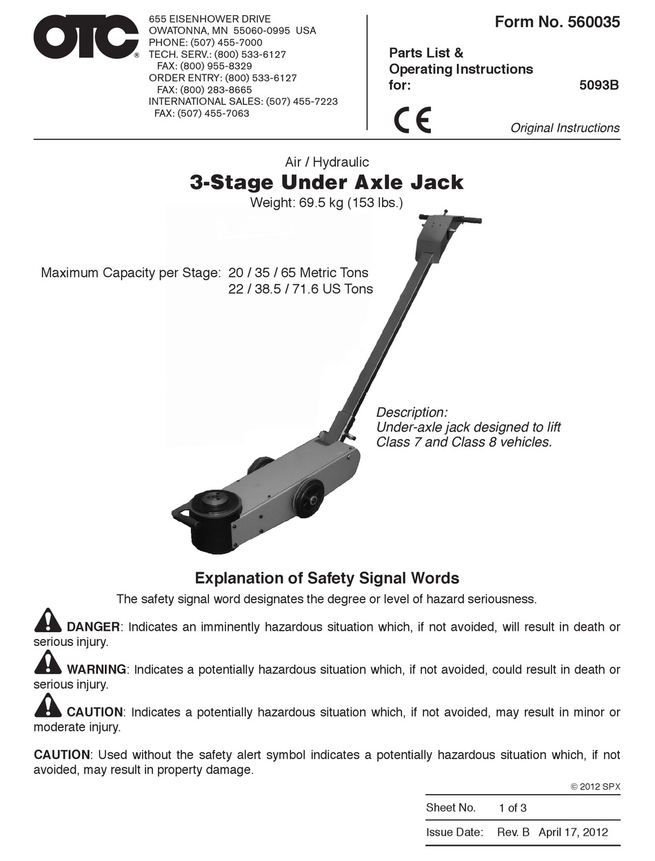 Otc Tools 5093b Parts List Operating Manual Pdf Download Manualslib