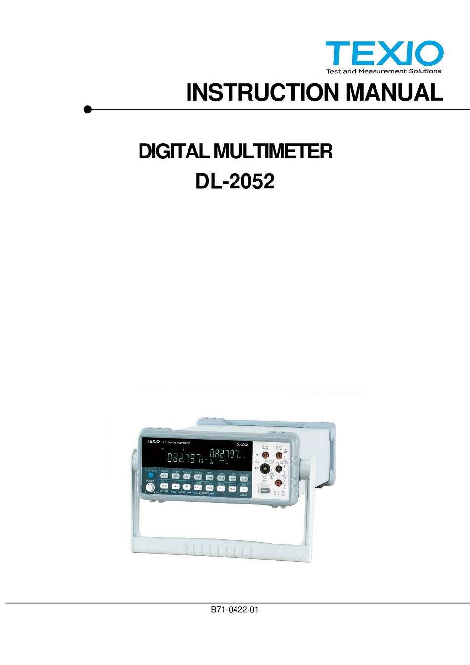 TEXIO DL2052 INSTRUCTION MANUAL Pdf Download ManualsLib