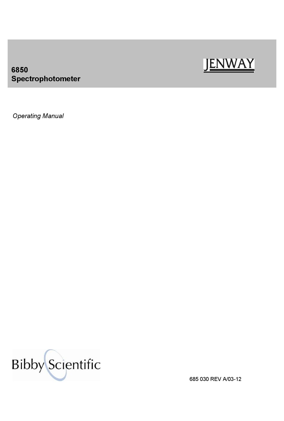 JENWAY 6850 OPERATING MANUAL Pdf Download ManualsLib