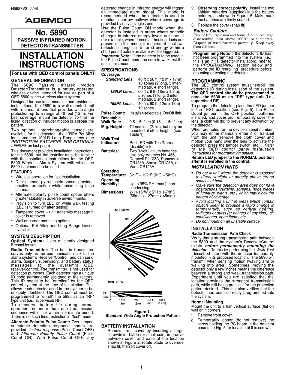 ADEMCO 5890 INSTALLATION INSTRUCTIONS Pdf Download | ManualsLib