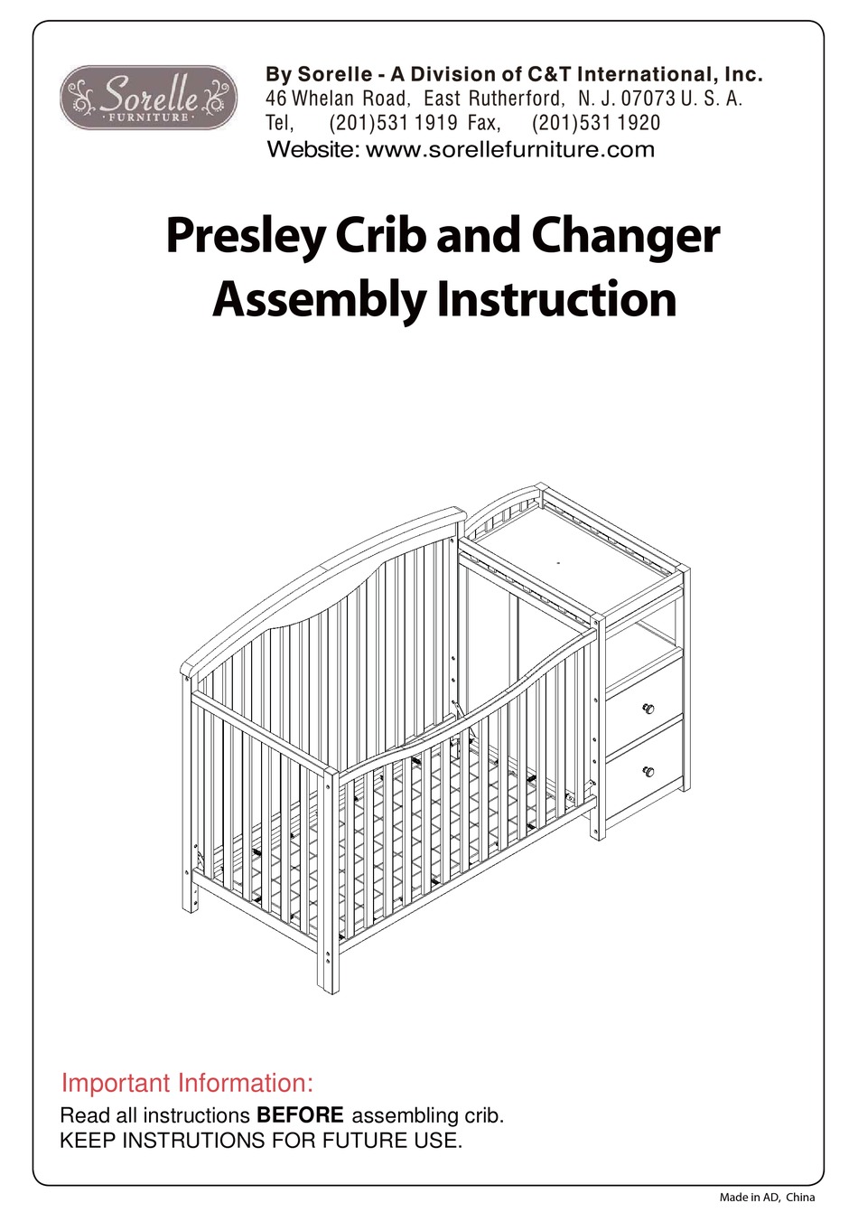 Presley crib 2024 and changer