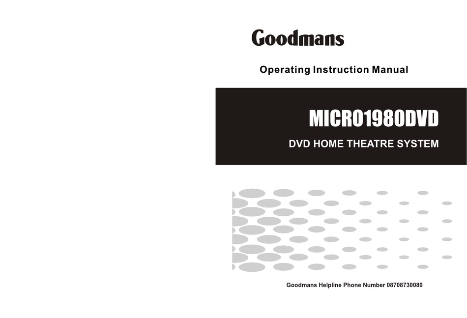 GOODMANS MICRO1980DVD OPERATING INSTRUCTIONS MANUAL Pdf Download
