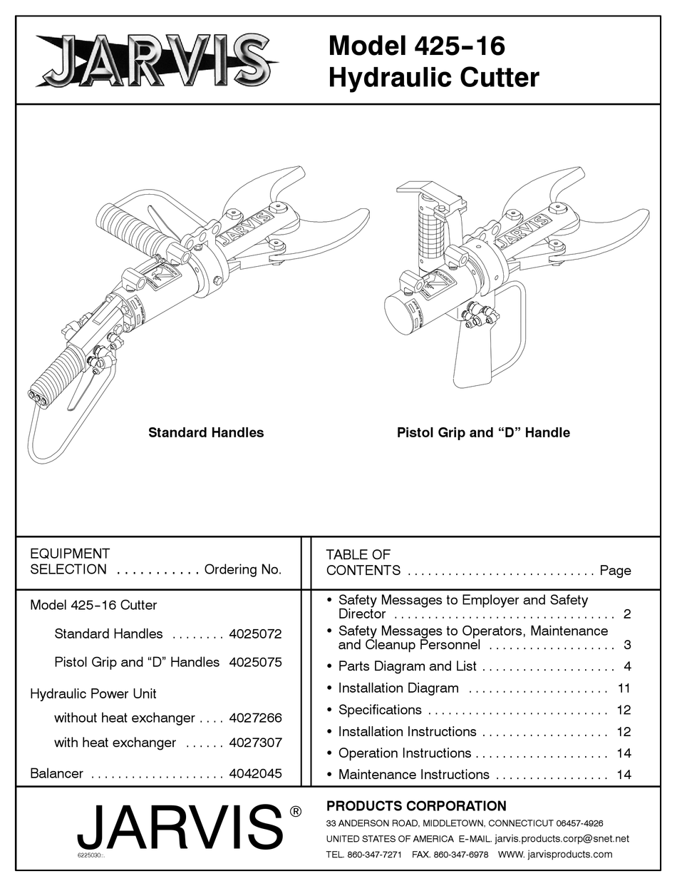JARVIS 42516 OPERATION INSTRUCTIONS MANUAL Pdf Download ManualsLib