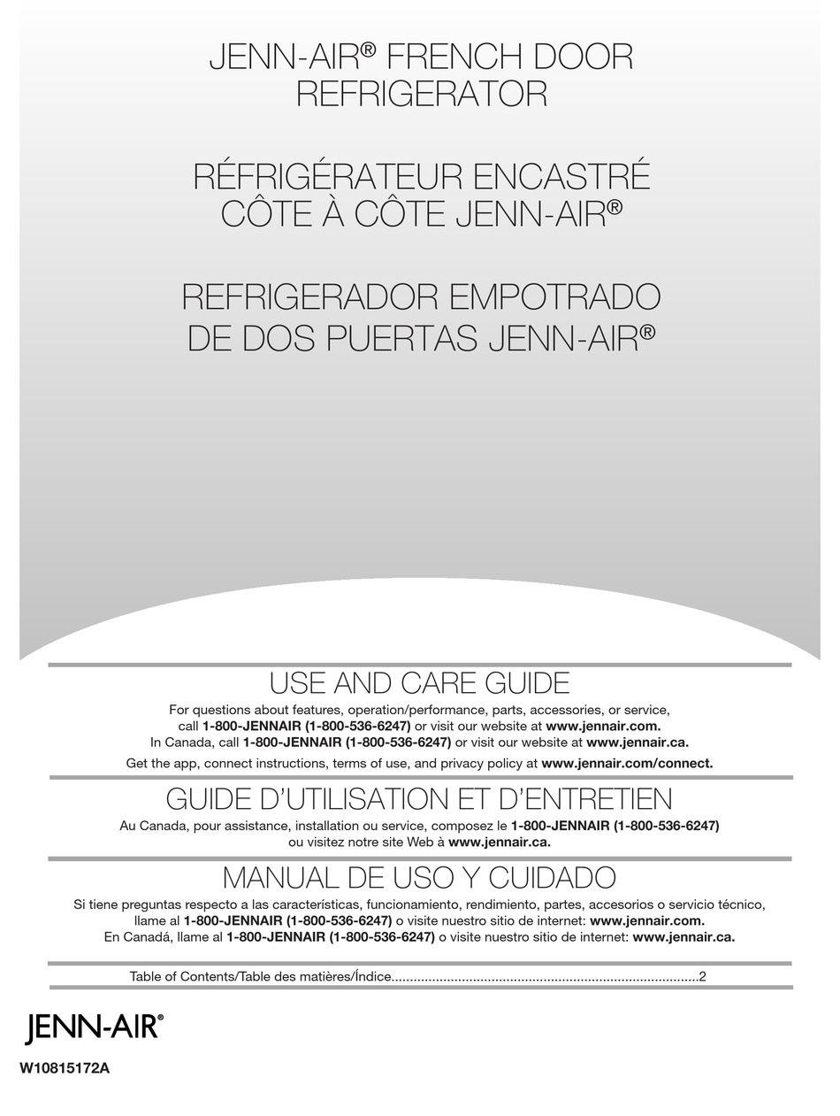 JENN-AIR JFFCC72EFS USE AND CARE MANUAL Pdf Download | ManualsLib