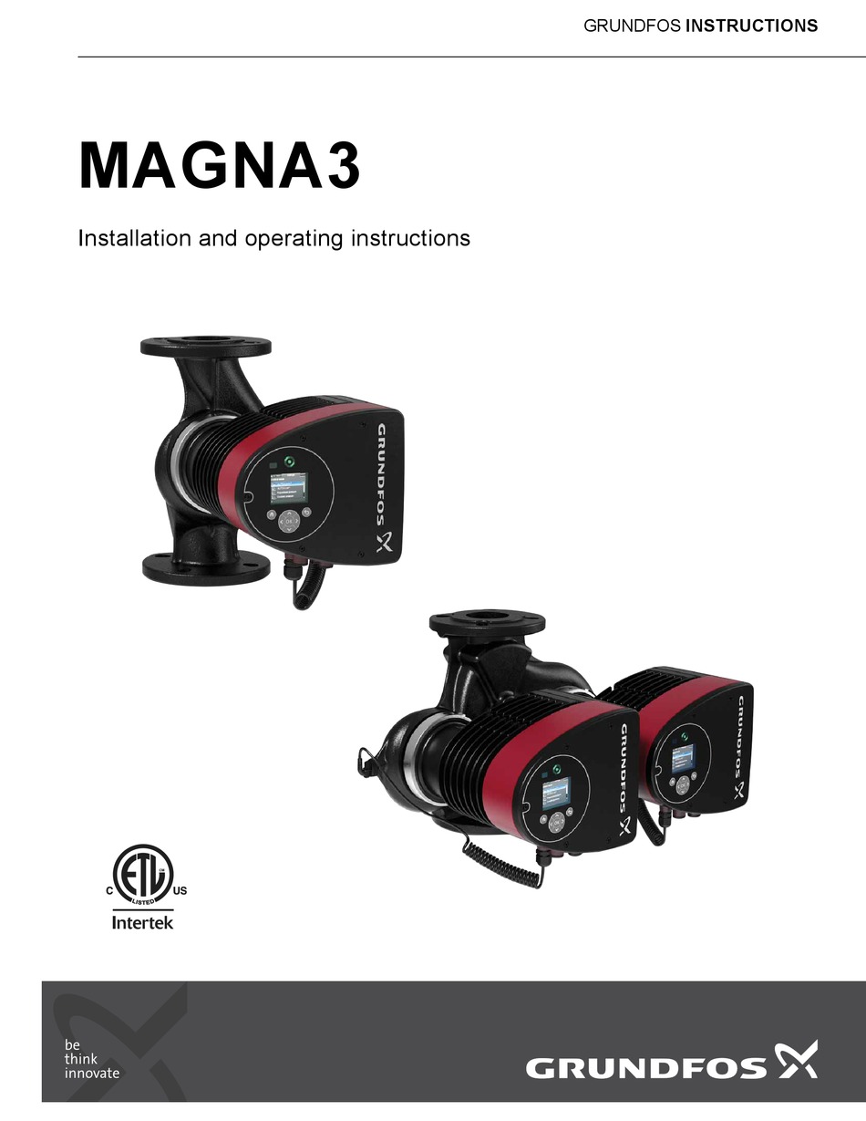 GRUNDFOS MAGNA3 INSTALLATION AND OPERATING INSTRUCTIONS MANUAL Pdf ...