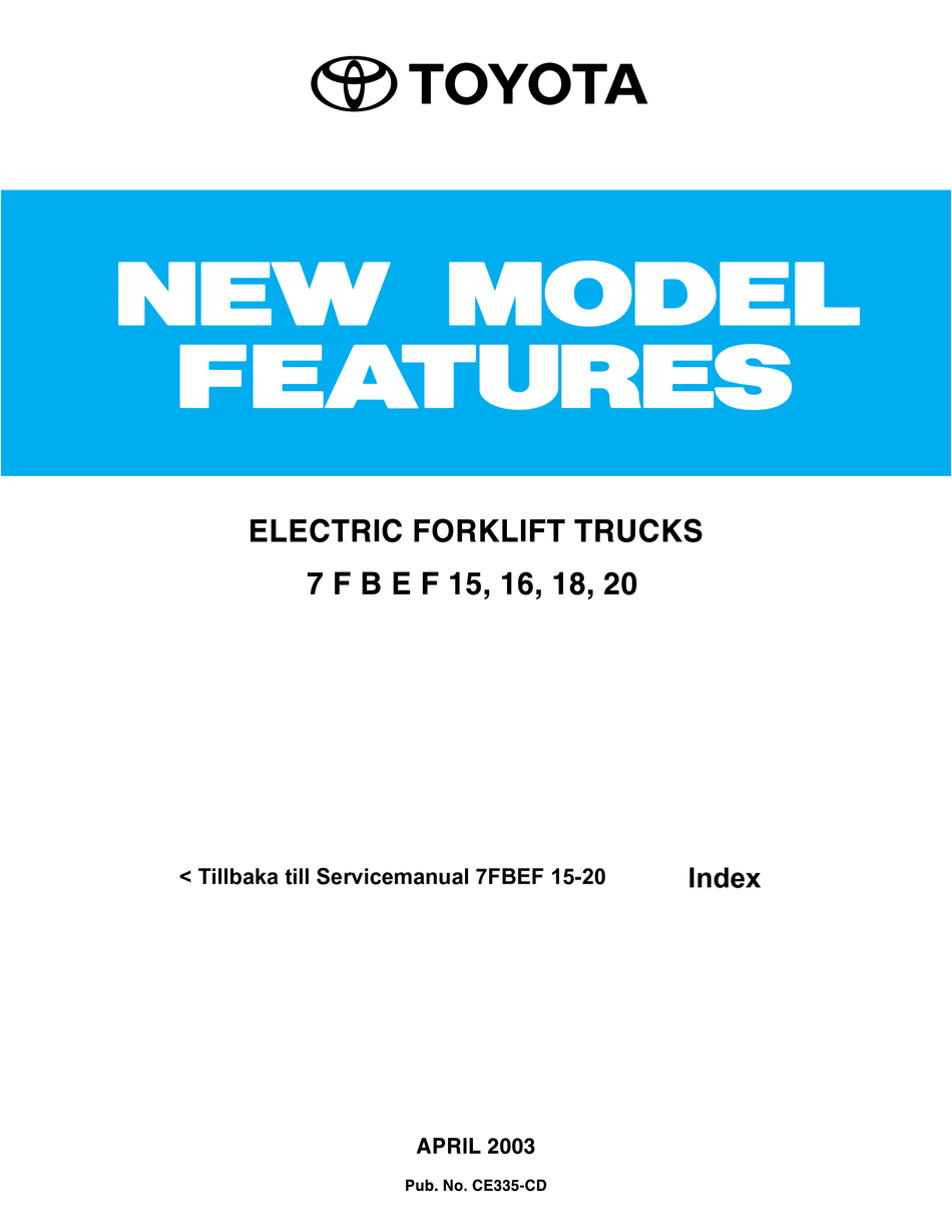 Toyota 7fbef 15 Service Manual Pdf Download Manualslib