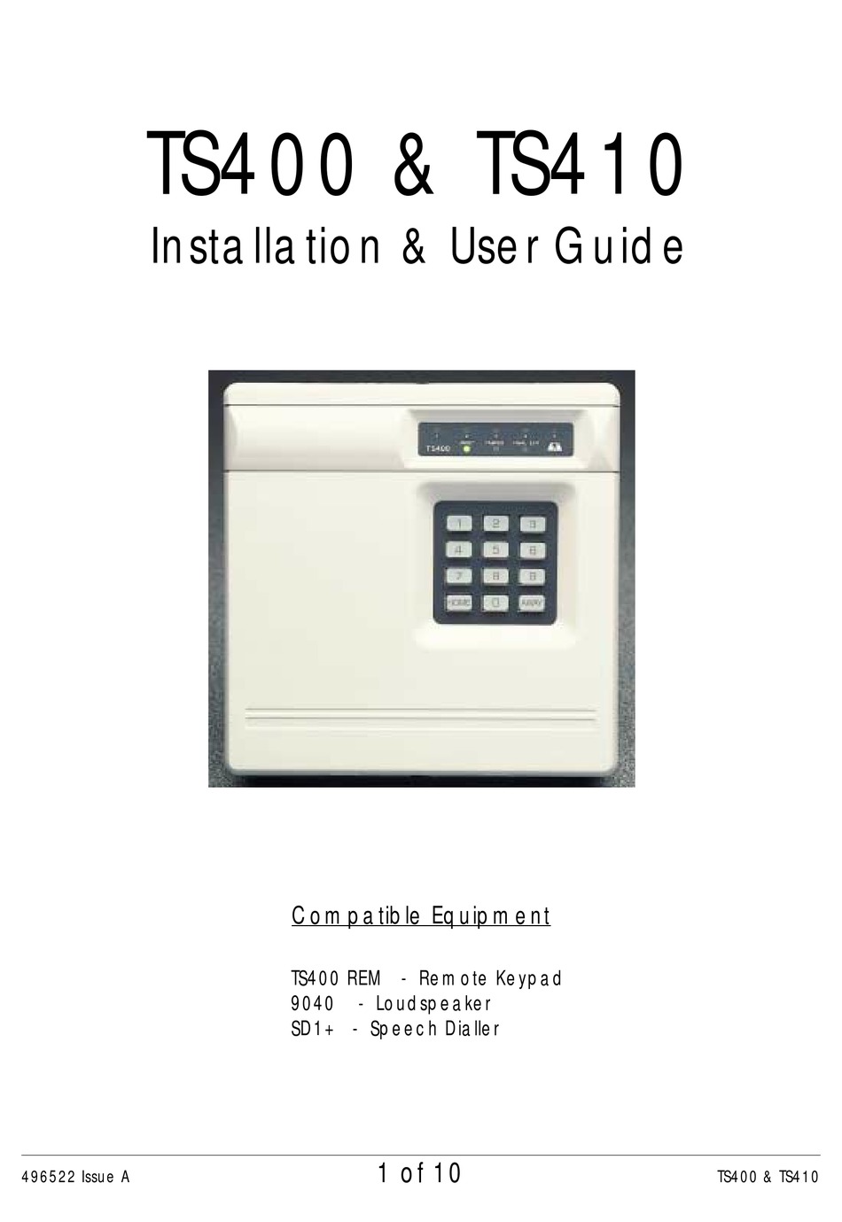 MENVIER SECURITY TS400 INSTALLATION & USER MANUAL Pdf Download ManualsLib