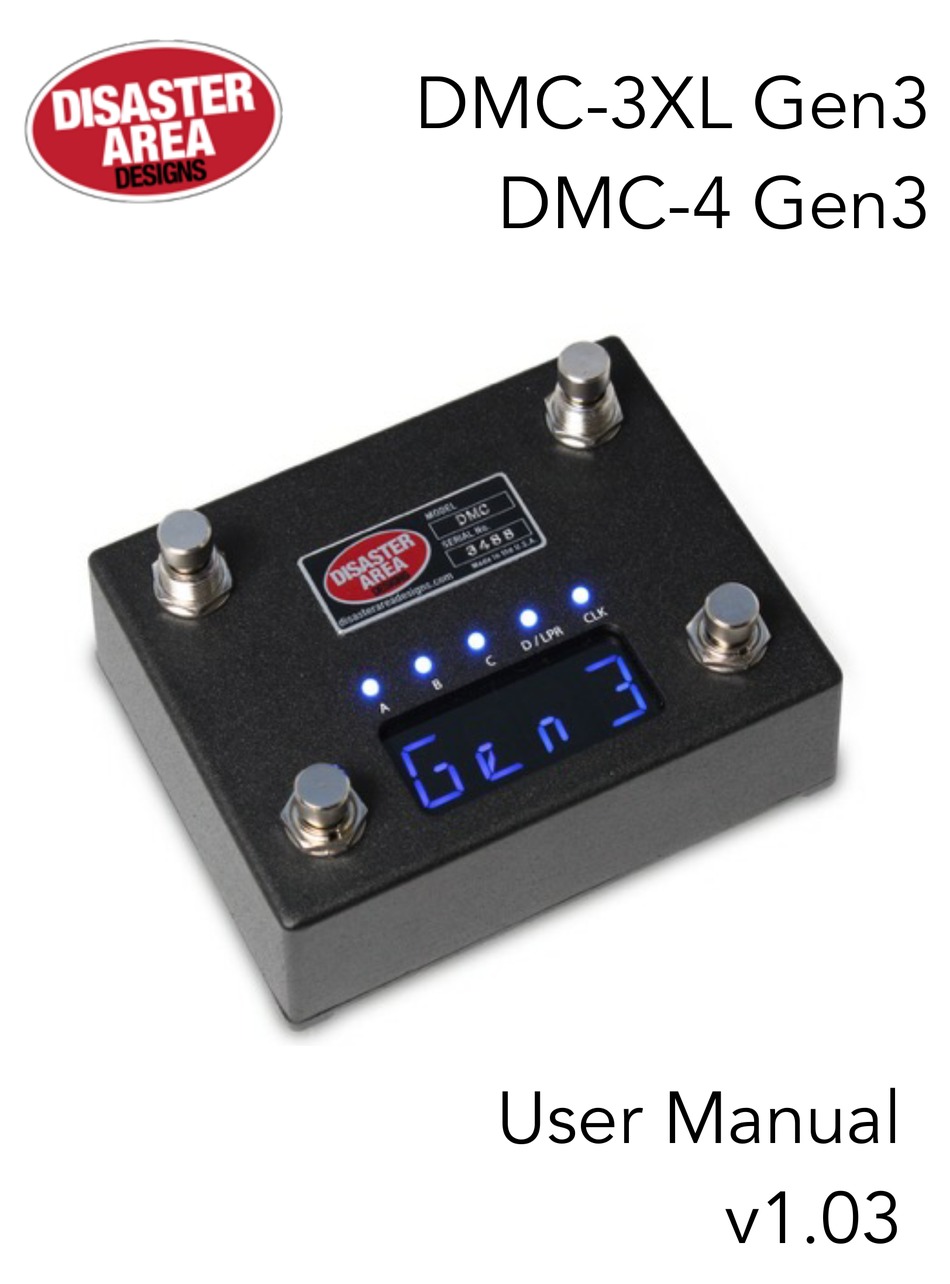 DISASTER AREA DESIGN DMC-3XL GEN3 USER MANUAL Pdf Download