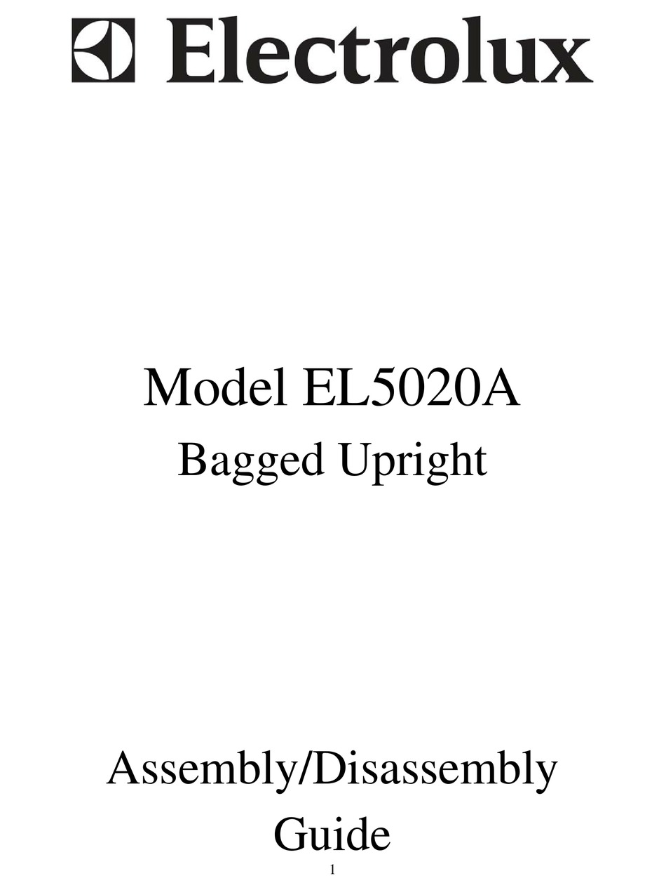 ELECTROLUX EL5020A ASSEMBLY/DISASSEMBLY 