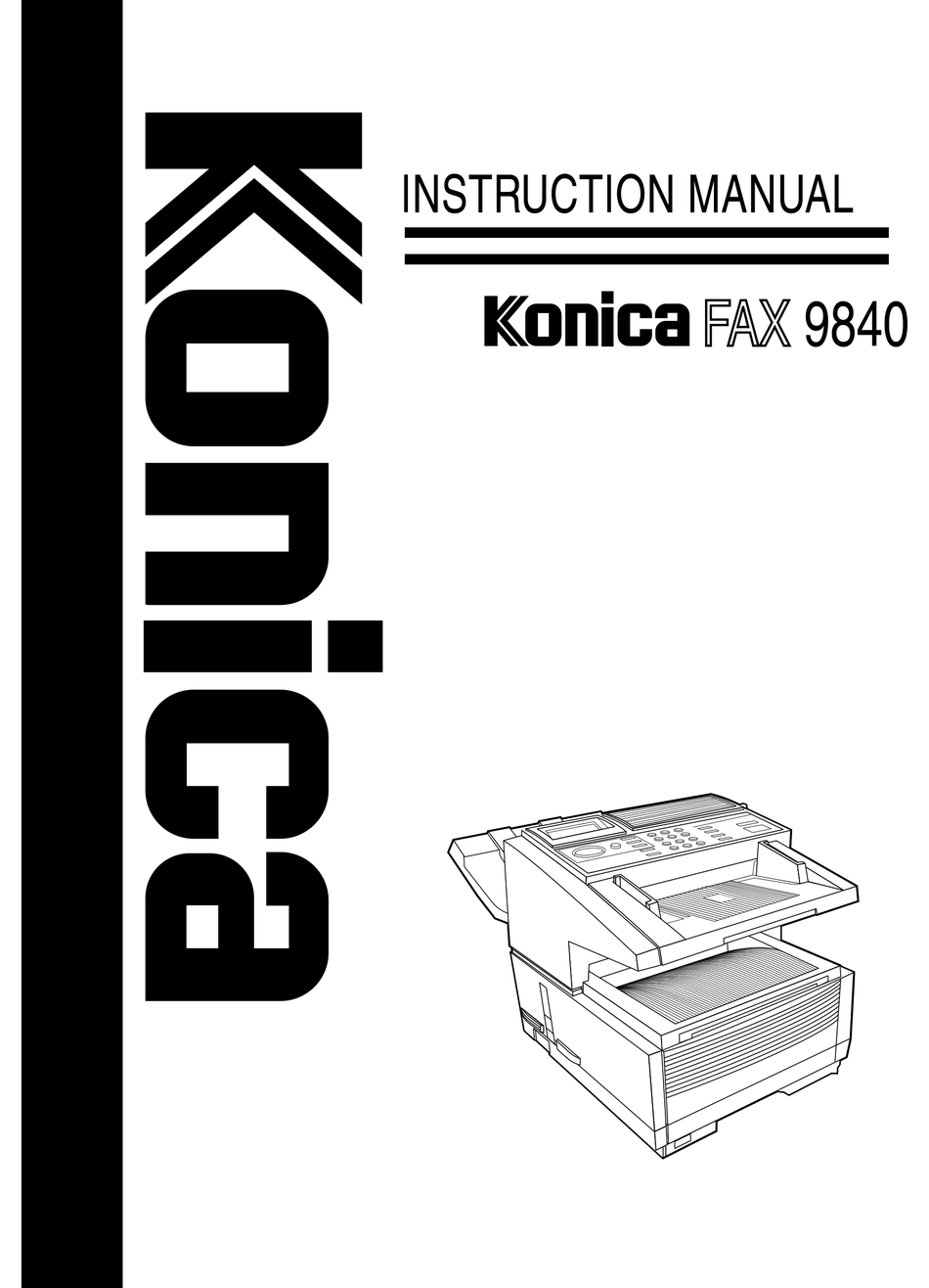KONICA MINOLTA FAX 9840 INSTRUCTION MANUAL Pdf Download ManualsLib