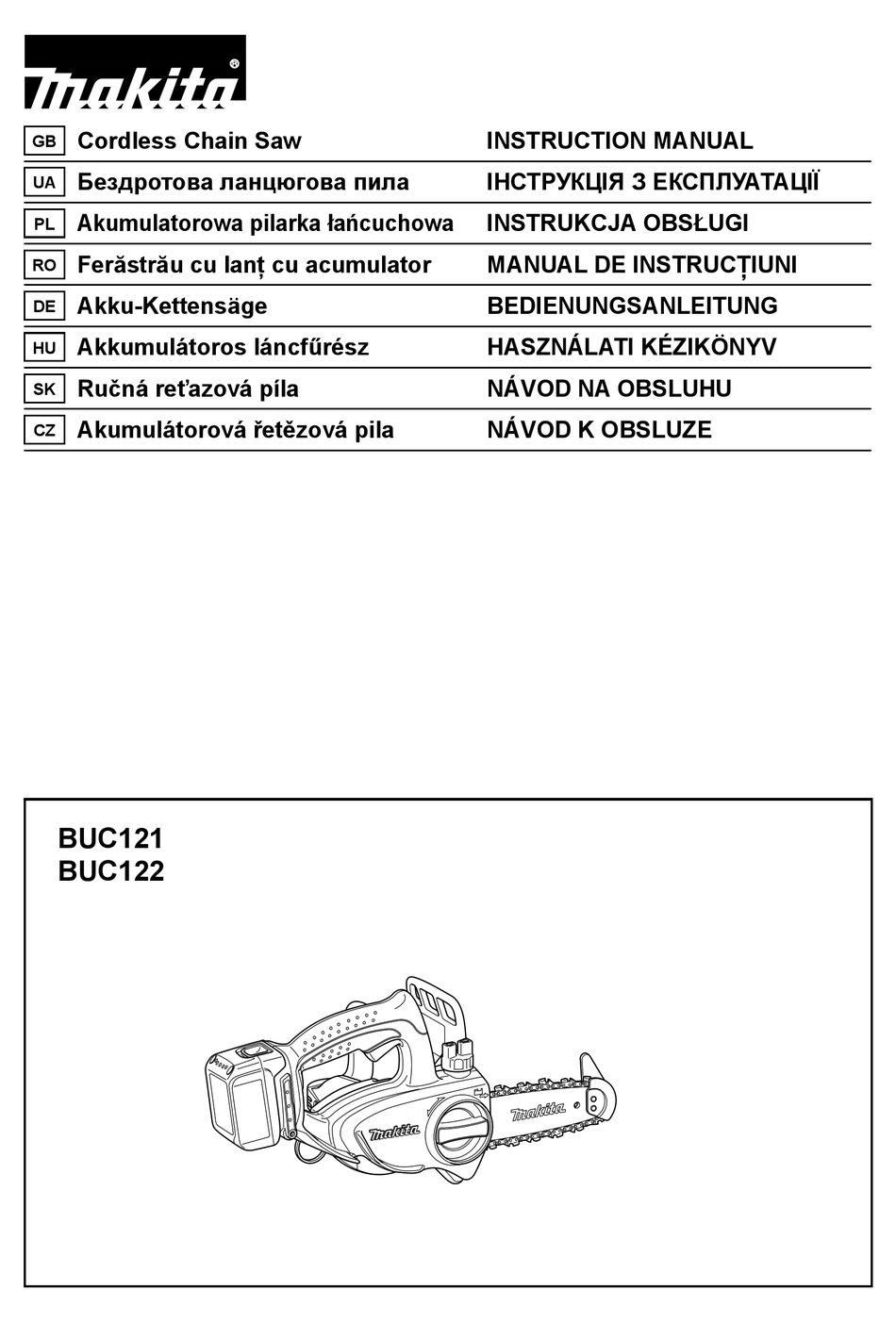 MAKITA BUC121 INSTRUCTION MANUAL Pdf Download | ManualsLib