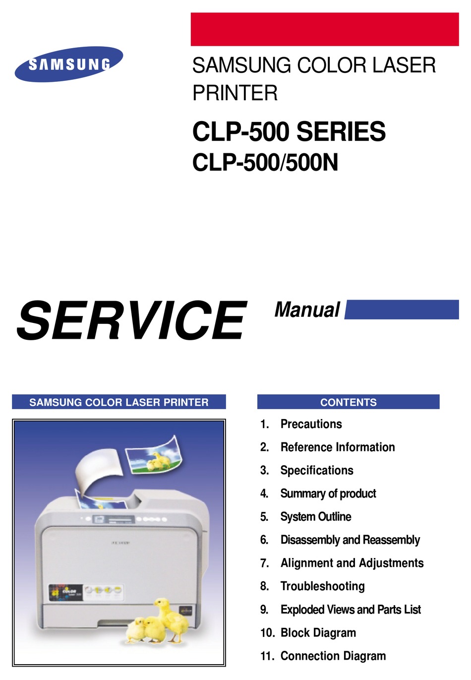 Samsung CLP-500 XBH 500 CLP 500N color laser printer Service Repair Manual PDF 