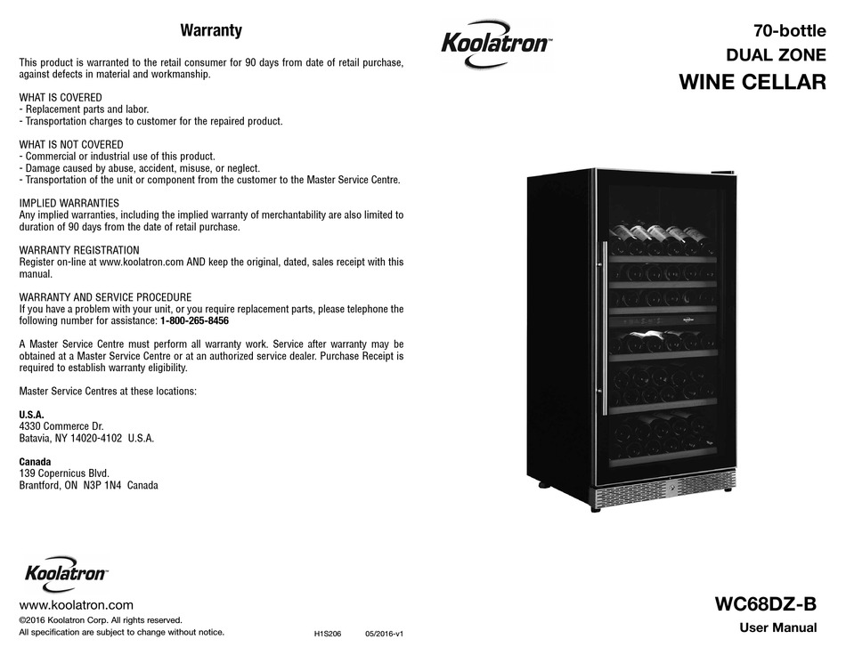 Koolatron Wc68dz B User Manual Pdf Download Manualslib