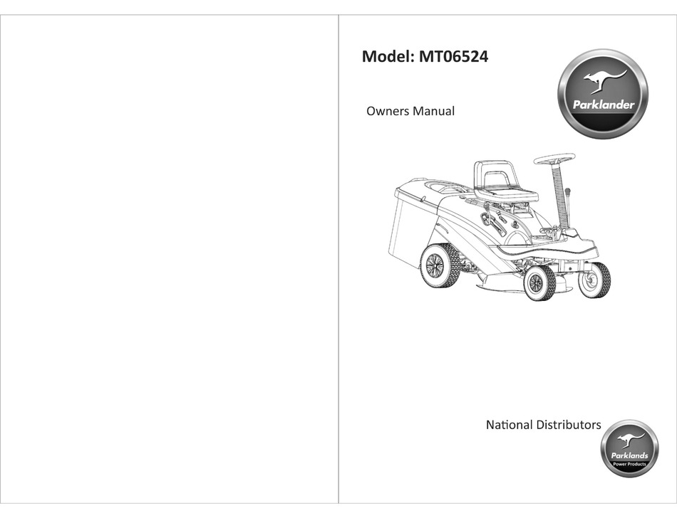 Parklander ride deals on mower manual