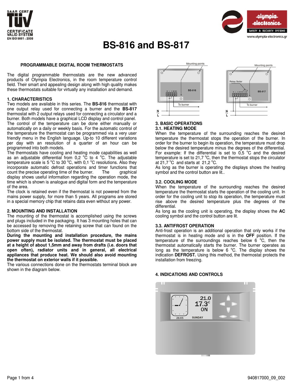 Olympia Electronics Bs 816 User Manual Pdf Download Manualslib