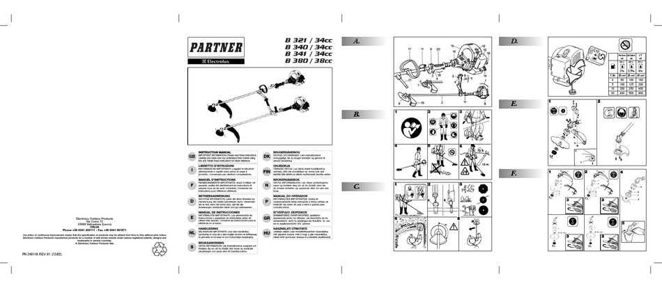 ELECTROLUX PARTNER B 321/34CC INSTRUCTION MANUAL Pdf Download | ManualsLib