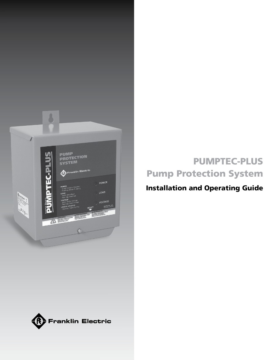 FRANKLIN PUMPTECPLUS INSTALLATION AND OPERATING MANUAL Pdf Download