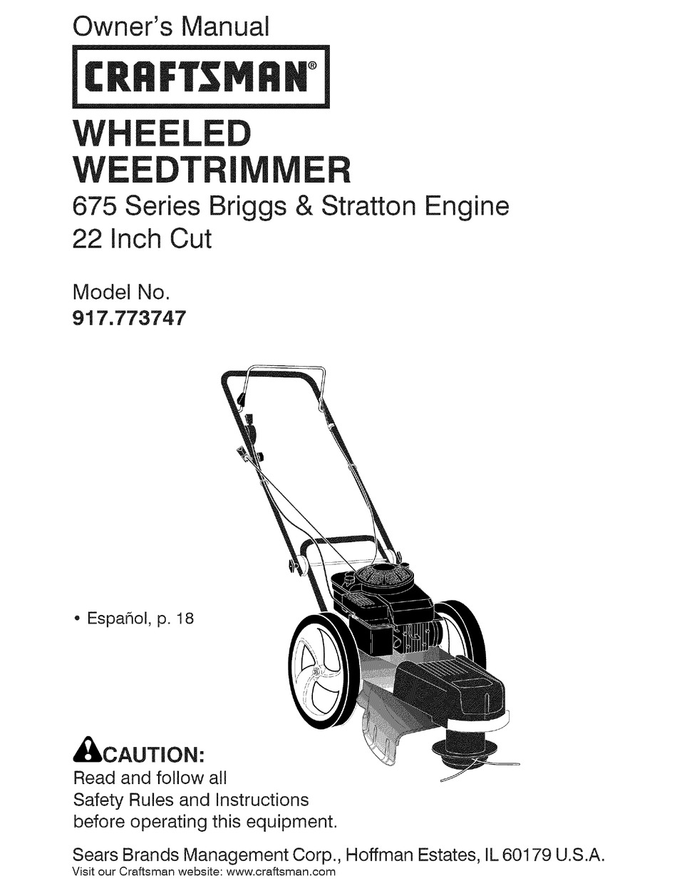 CRAFTSMAN 917,773747 OWNER'S MANUAL Pdf Download ManualsLib