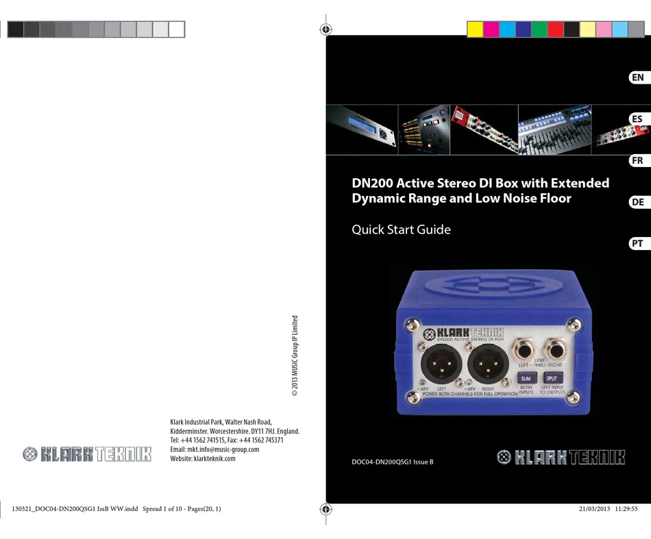 KLARK TEKNIK DN200 QUICK START MANUAL Pdf Download ManualsLib