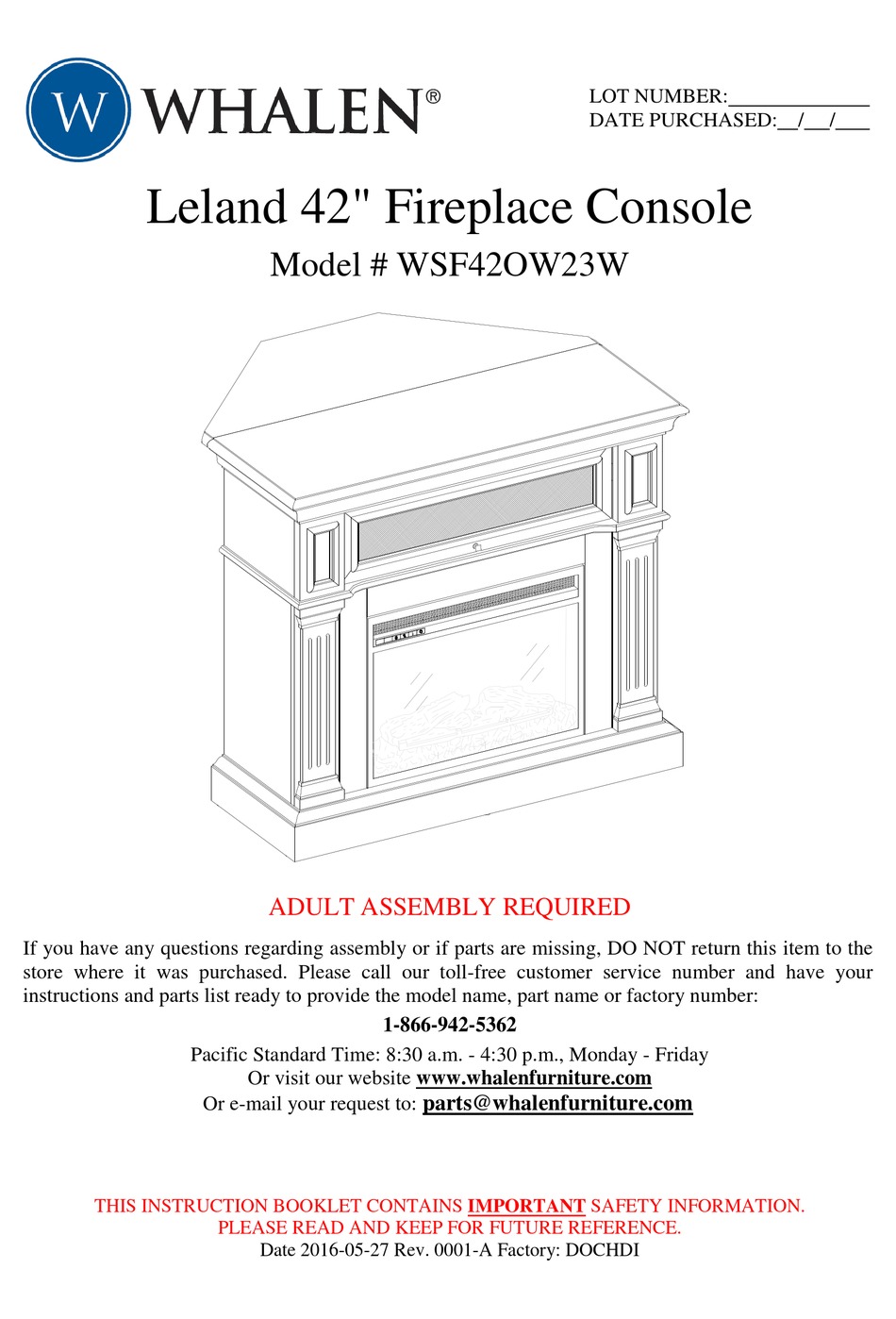 WHALEN WSF42OW23W INSTRUCTION BOOKLET Pdf Download ManualsLib