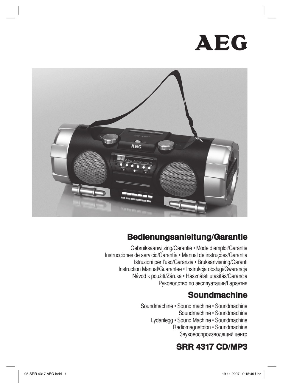 AEG SRR 4317 CD/MP3 INSTRUCTION MANUAL & GUARANTEE Pdf Download