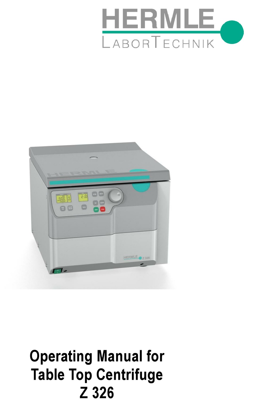 HERMLE Z 326 OPERATING MANUAL Pdf Download ManualsLib