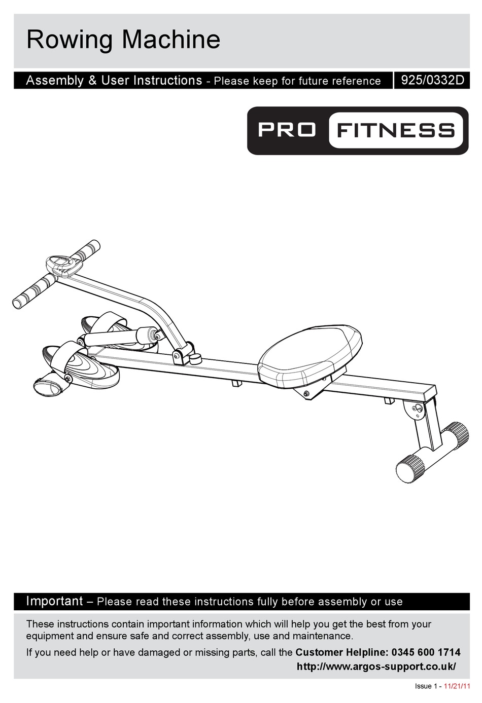 Pro fitness best sale rowing machine manual