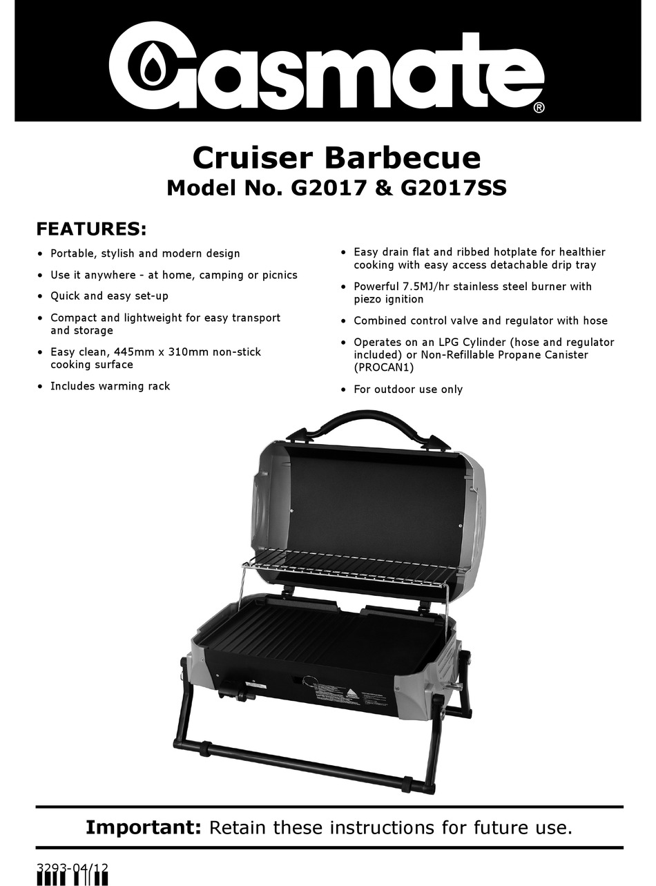 gasmate cruiser portable bbq