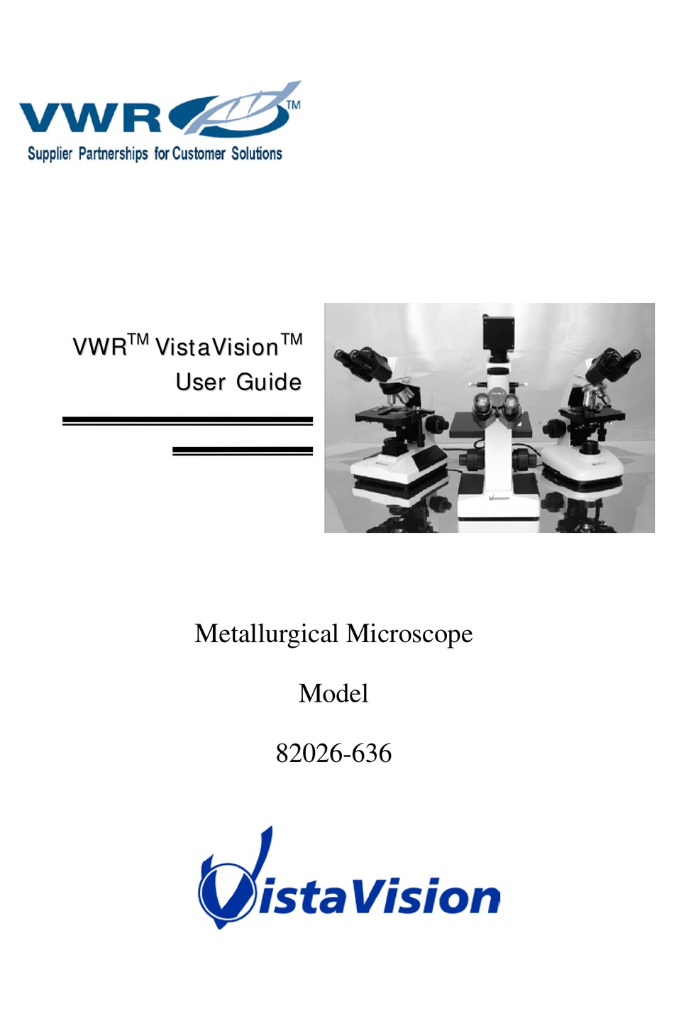 VWR VISTAVISION 82026636 USER MANUAL Pdf Download ManualsLib