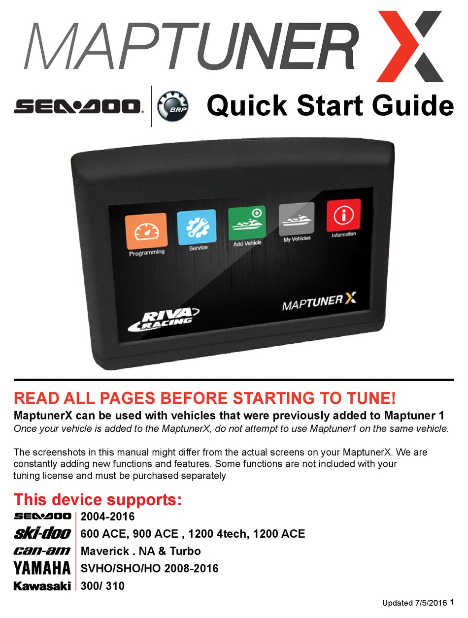 RIVA RACING MAPTUNER X QUICK START MANUAL Pdf Download | ManualsLib