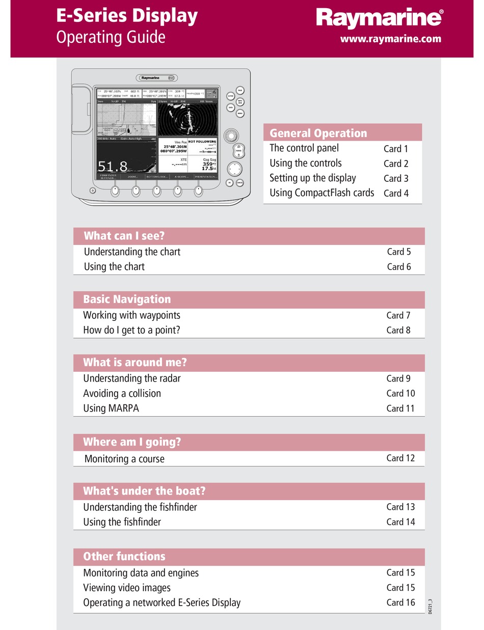 RAYMARINE E-SERIES OPERATING MANUAL Pdf Download | ManualsLib