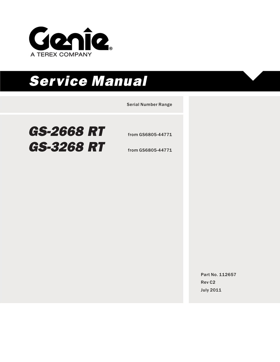 Genie Gs 2668 Rt Service Manual Pdf Download Manualslib