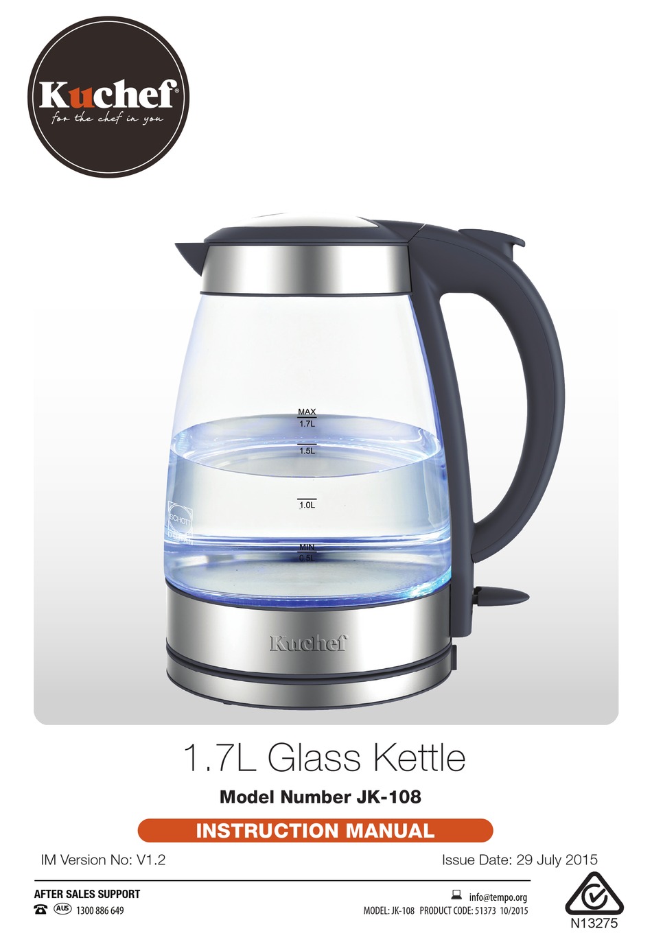 kuchef glass kettle