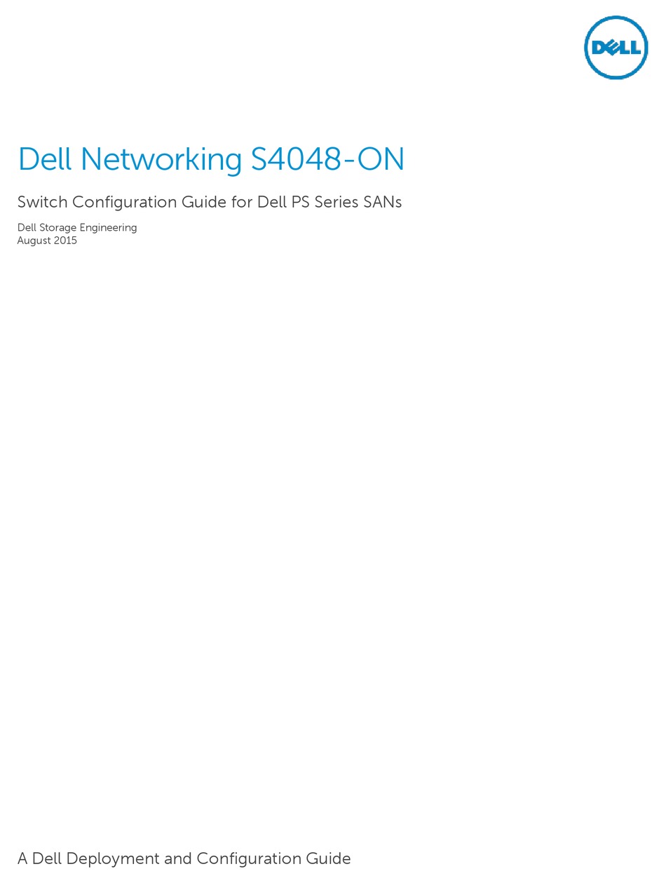 DELL S4048ON CONFIGURATION MANUAL Pdf Download ManualsLib
