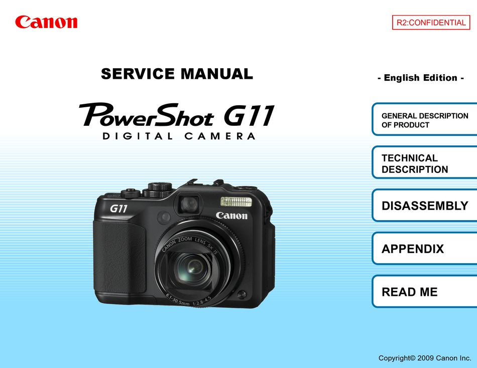 CANON POWERSHOT G11 SERVICE MANUAL Pdf Download | ManualsLib