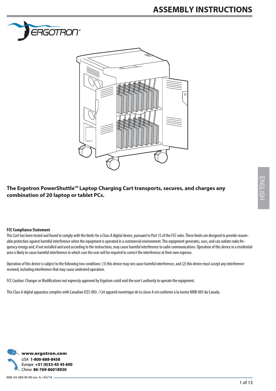 Ergotron powershuttle tablet charging cart