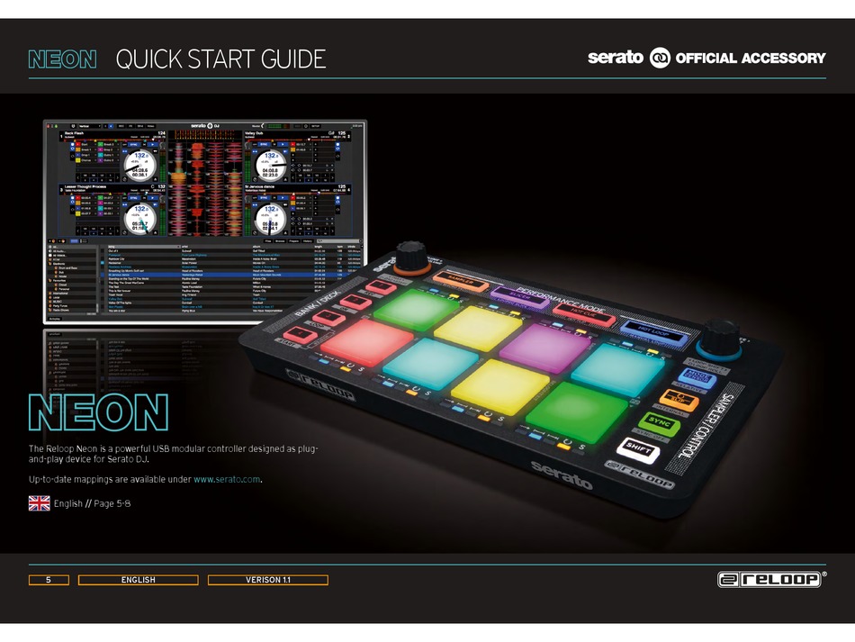 SERATO RELOOP NEON QUICK START MANUAL Pdf Download ManualsLib