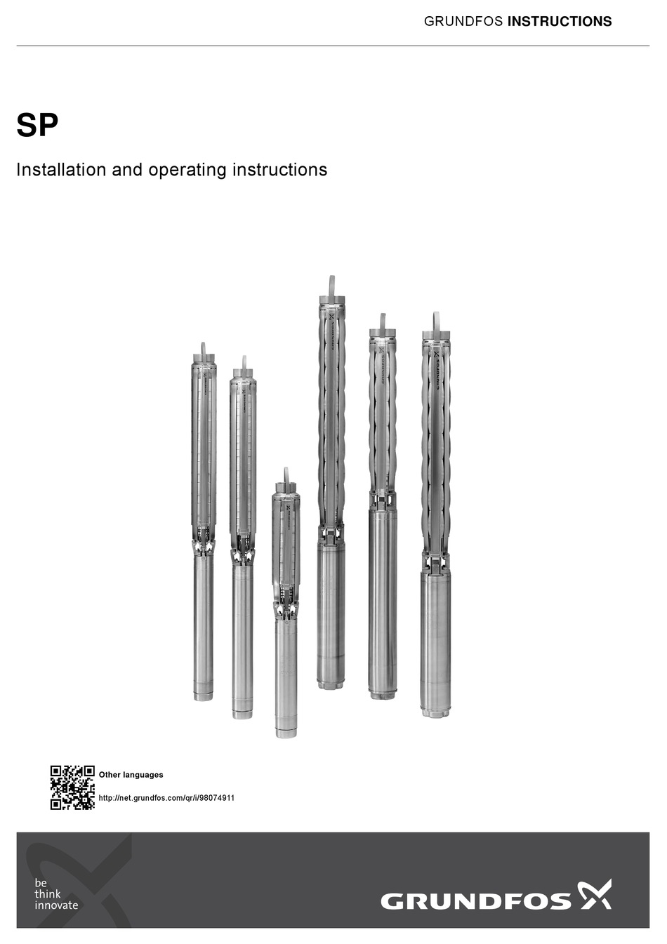 GRUNDFOS SP SERIES INSTALLATION AND OPERATION MANUAL Pdf Download