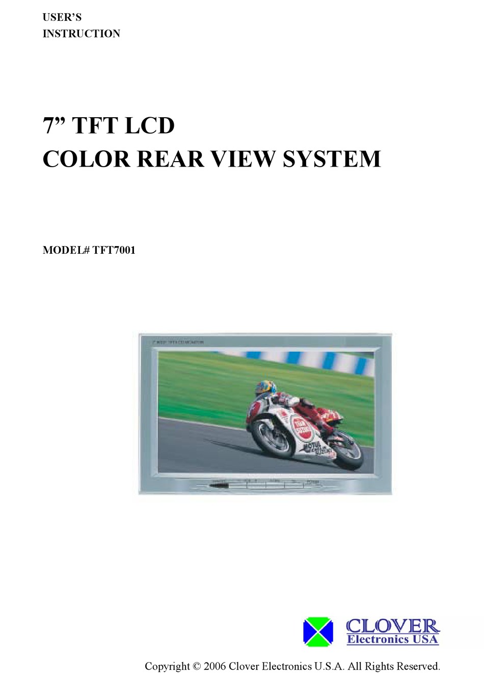 CLOVER TFT7001 USER INSTRUCTIONS Pdf Download ManualsLib