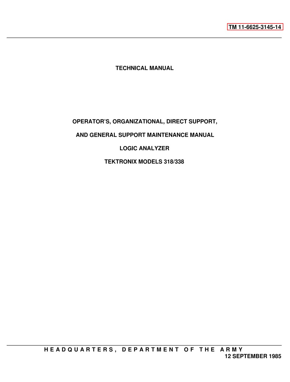 Tektronix 308 Data Analyzer Service Manual 