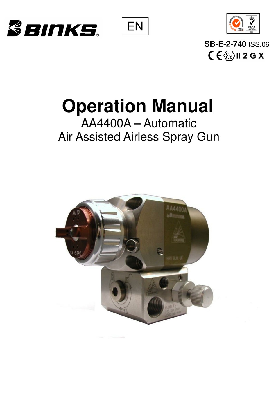 BINKS AA4400A OPERATION MANUAL Pdf Download | ManualsLib