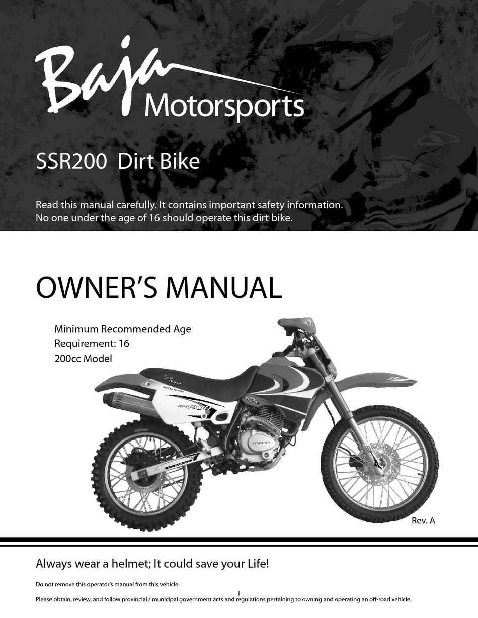 baja motorsports dirt bike