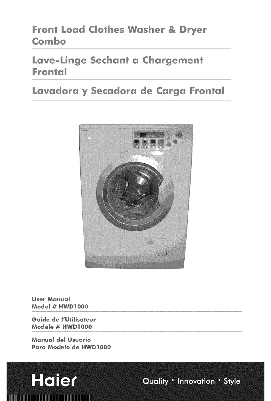HAIER HWD1000 USER MANUAL Pdf Download ManualsLib