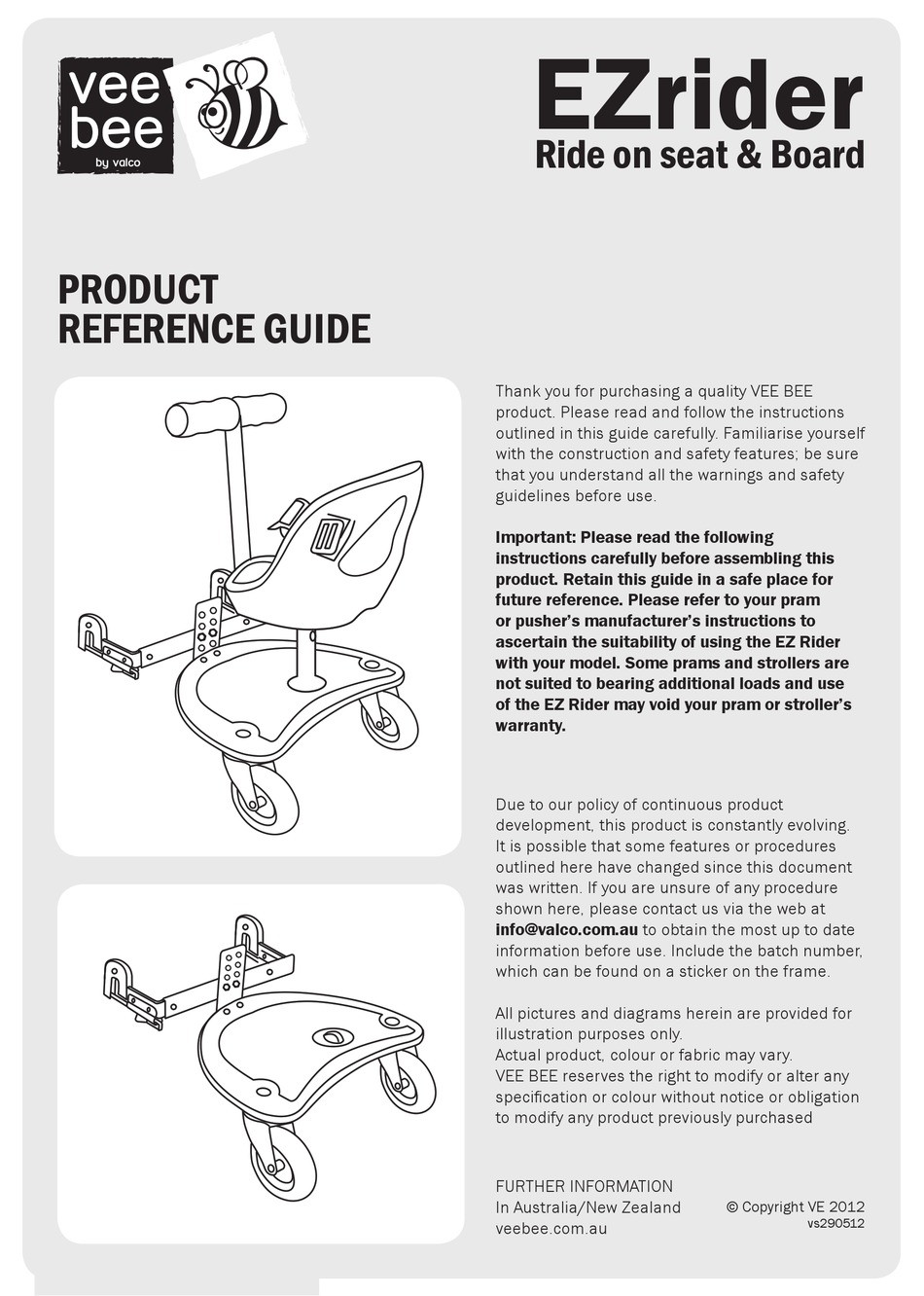 ez rider pram attachment