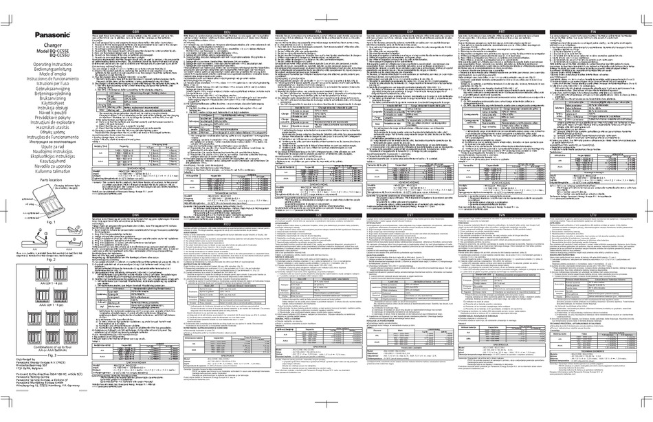PANASONIC BQCC55E OPERATING INSTRUCTIONS MANUAL Pdf Download ManualsLib