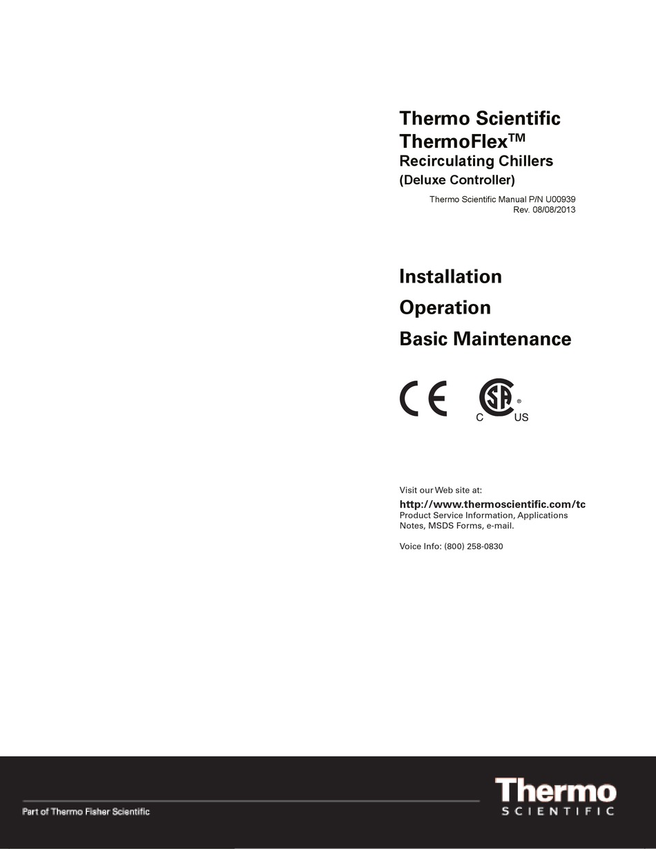 THERMO SCIENTIFIC THERMOFLEX INSTALLATION, OPERATION AND MAINTANANCE