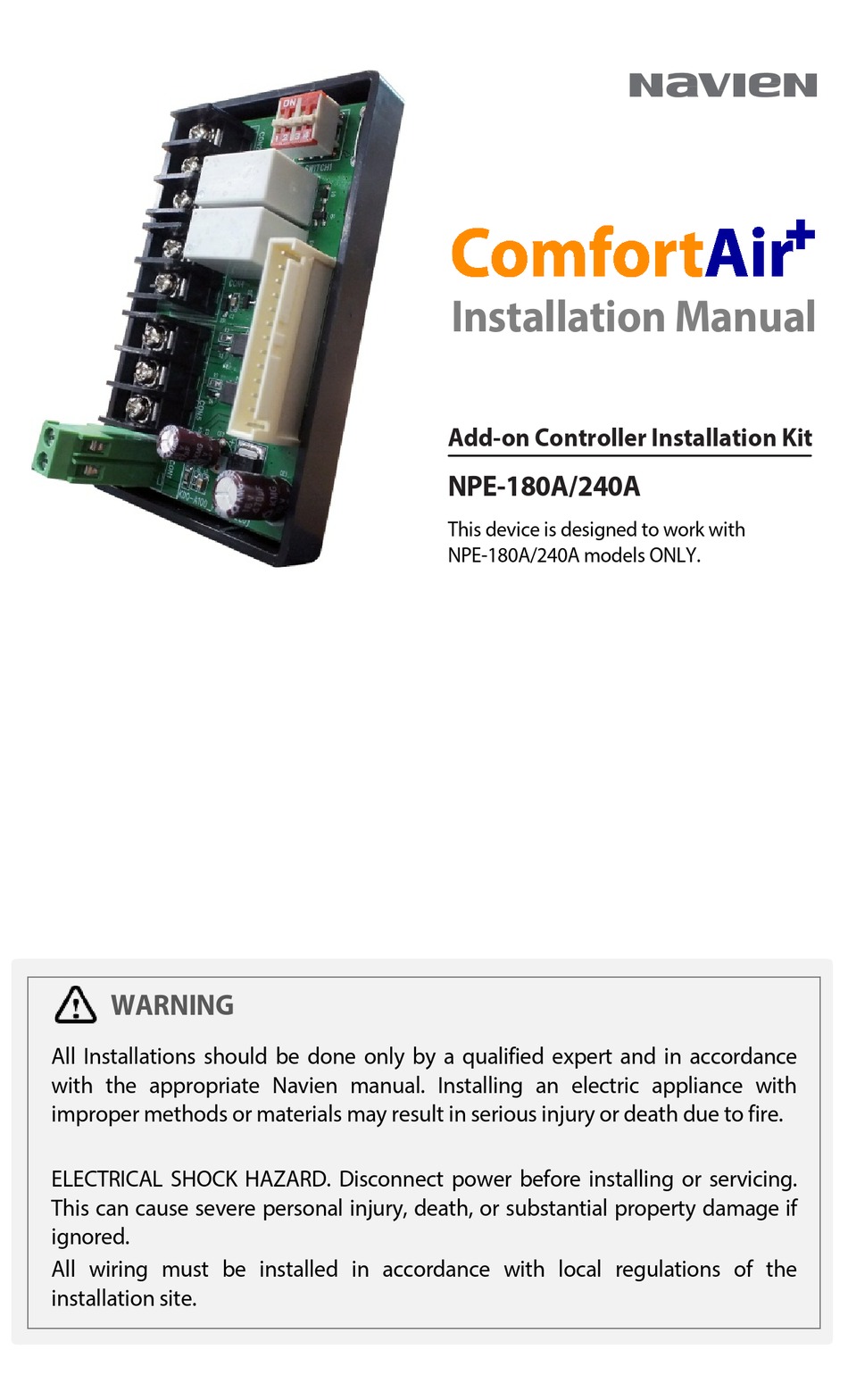 NAVIEN NPE-180A INSTALLATION MANUAL Pdf Download | ManualsLib