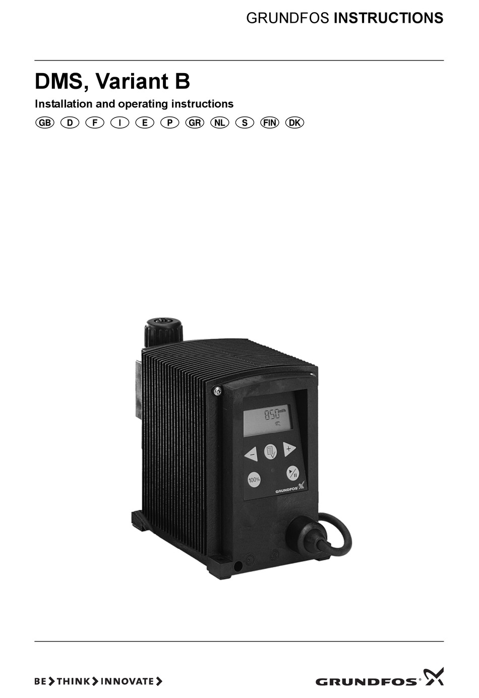 GRUNDFOS DMS 2 INSTALLATION AND OPERATING INSTRUCTIONS MANUAL Pdf