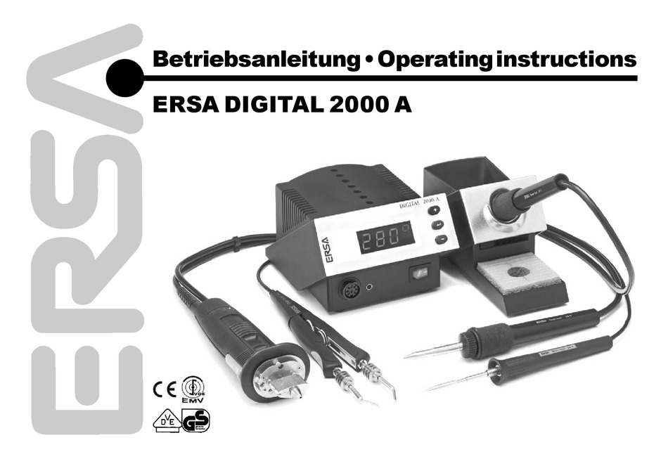 ERSA DIGITAL 2000 A OPERATING INSTRUCTIONS MANUAL Pdf Download | ManualsLib