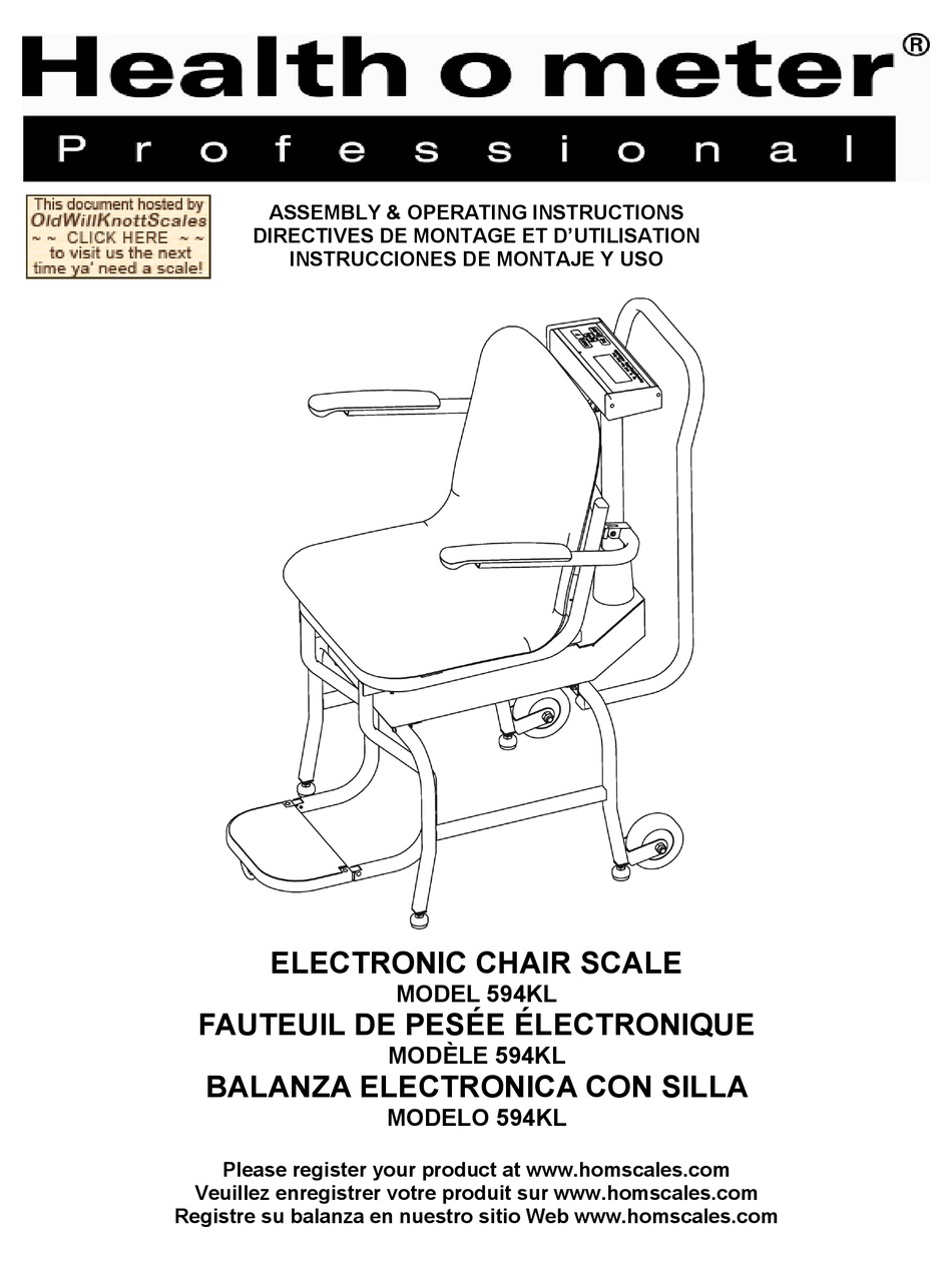 HEALTH O METER 594KL ASSEMBLY & OPERATING INSTRUCTIONS Pdf Download